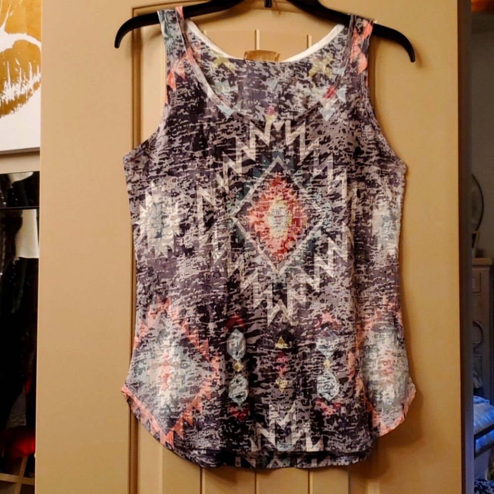 Aztec print tank top